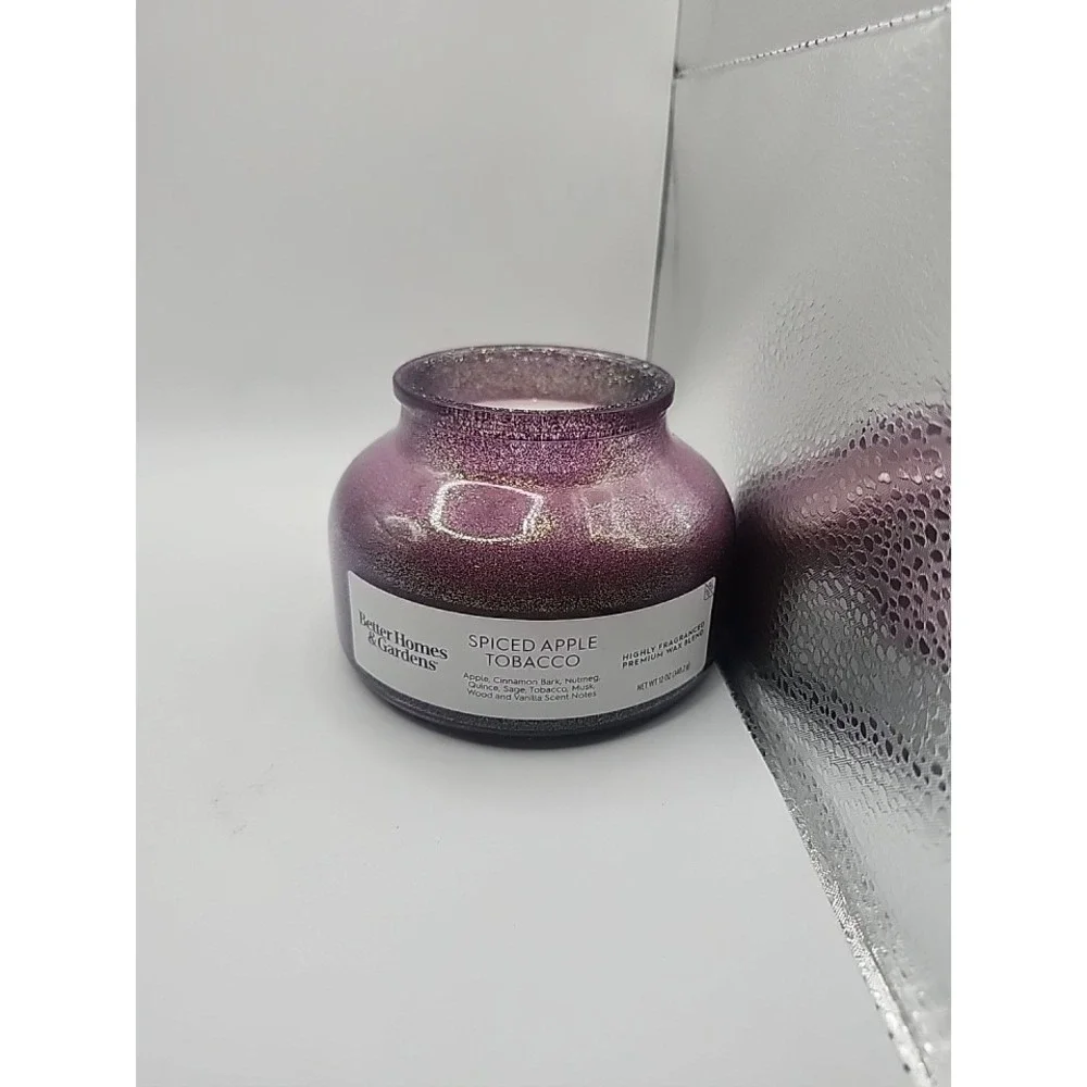 Better Homes & Gardens 1-Wick Holiday Scented Jar Candle SPICED APPLE TOBACCO